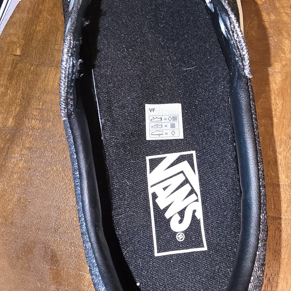 VANS Silver Lurex Glitter Old Skool Skate Shoe - Picture 4 of 16